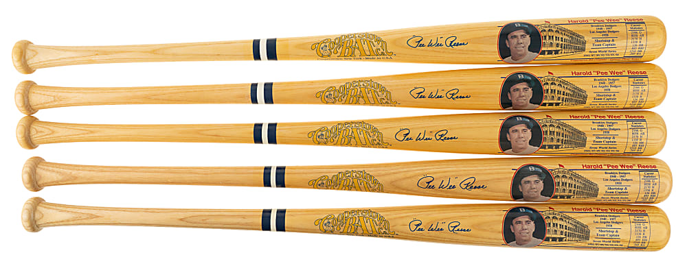 Pee Wee Reese Signed Cooperstown Bat Collection (9)