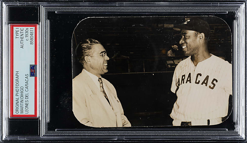 Circa 1950s Martin Dihigo Leones Del Caracas Original Photograph PSA/DNA Type I