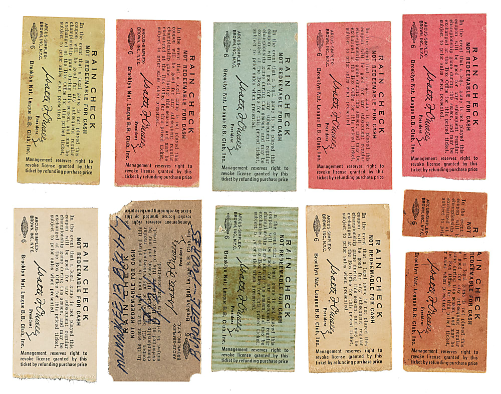 1957 Brooklyn Dodgers Ebbets Field Ticket Stub Collection (20) - Final Season in Brooklyn - Including Hank Aaron, Don Drysdale, and Stan Musial Home Runs