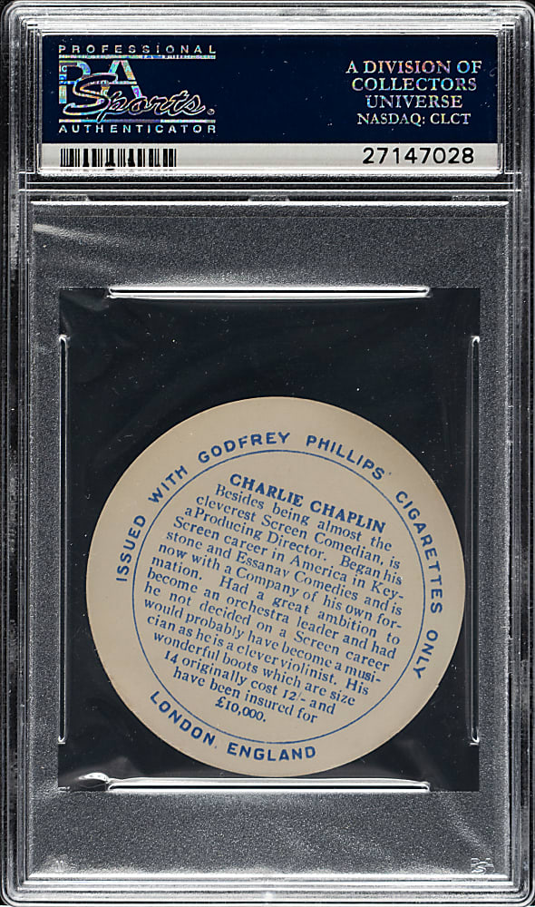 1924 Godfrey Phillips "Cinema Stars" Charlie Chaplin PSA MINT 9 - Highest Graded!
