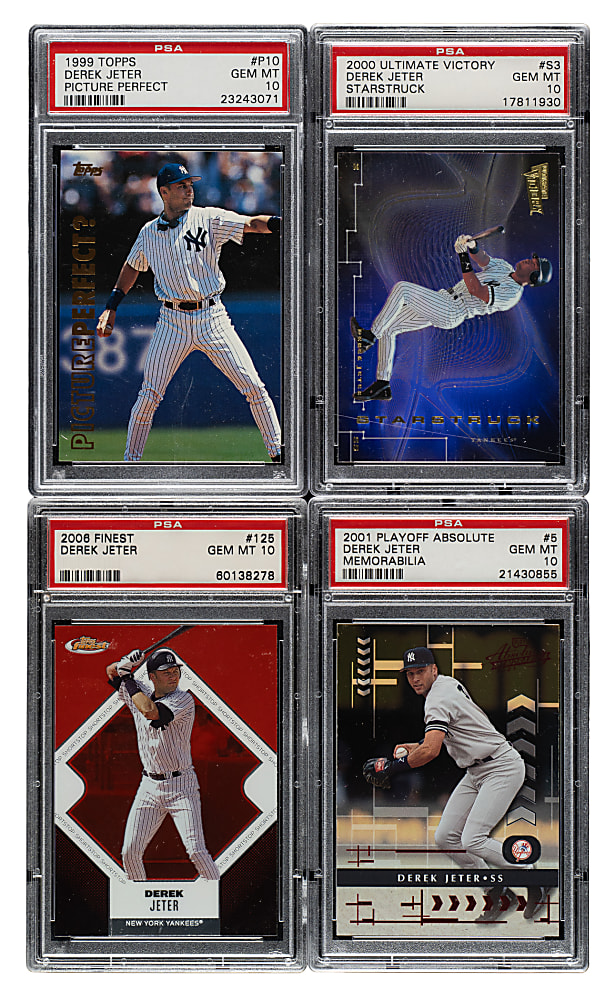 1998 to 2008 Topps, Upper Deck, and Fleer Derek Jeter PSA GEM MINT 10 Collection (24)