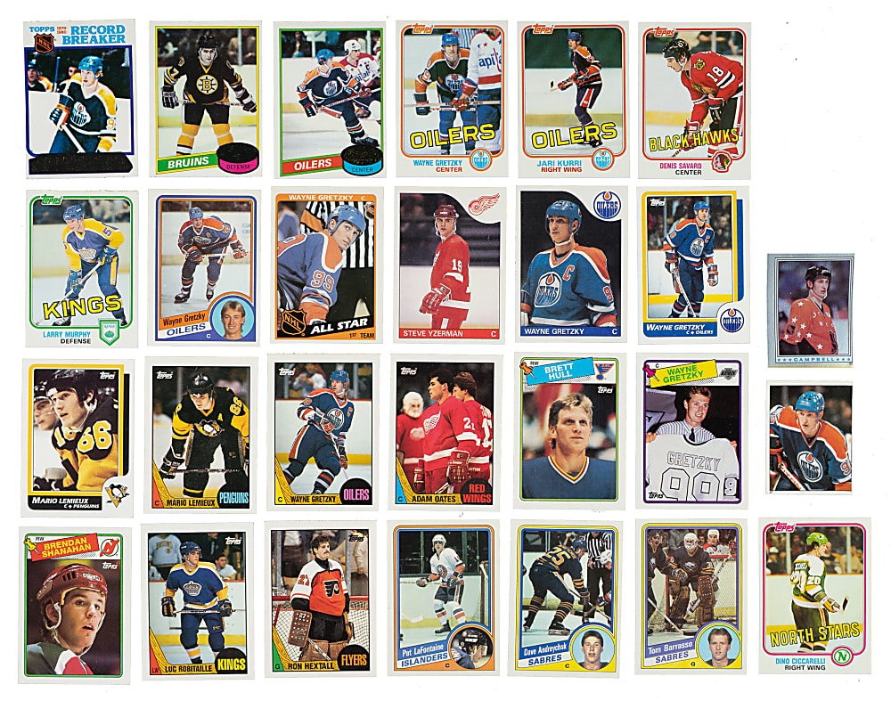 1980 to 1988 Topps Hockey Complete Set Run (8 Sets, 1,649 Cards) Plus Four Complete Sticker Sets