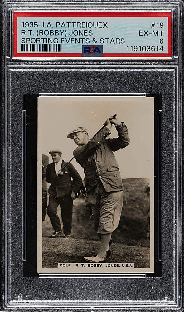 1935 J.A. Pattreiouex "Sporting Events & Stars" #19 Bobby Jones PSA EX-MT 6