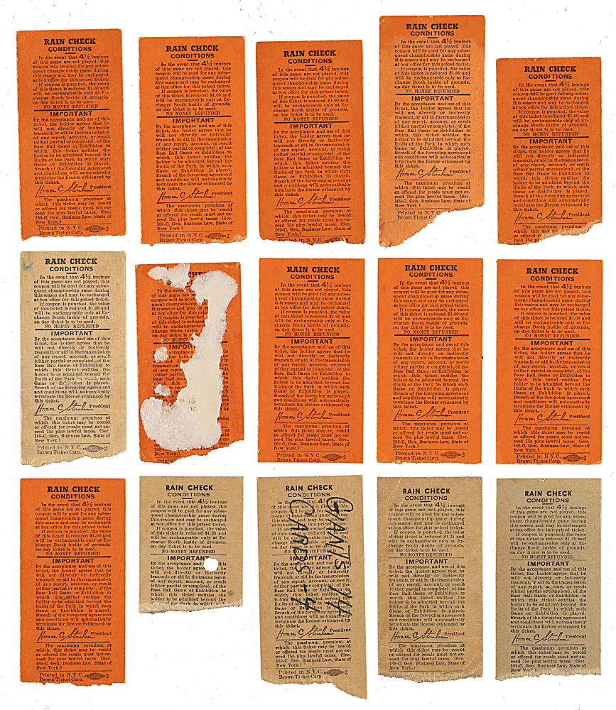 1950 and 1951 New York Giants Polo Grounds Ticket Stub Collection (20) Including Willie Mays Rookie Year and National League Championship Season