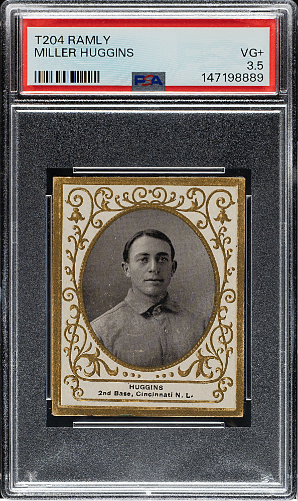 1909 T204 Ramly Tobacco Miller Huggins PSA VG+ 3.5