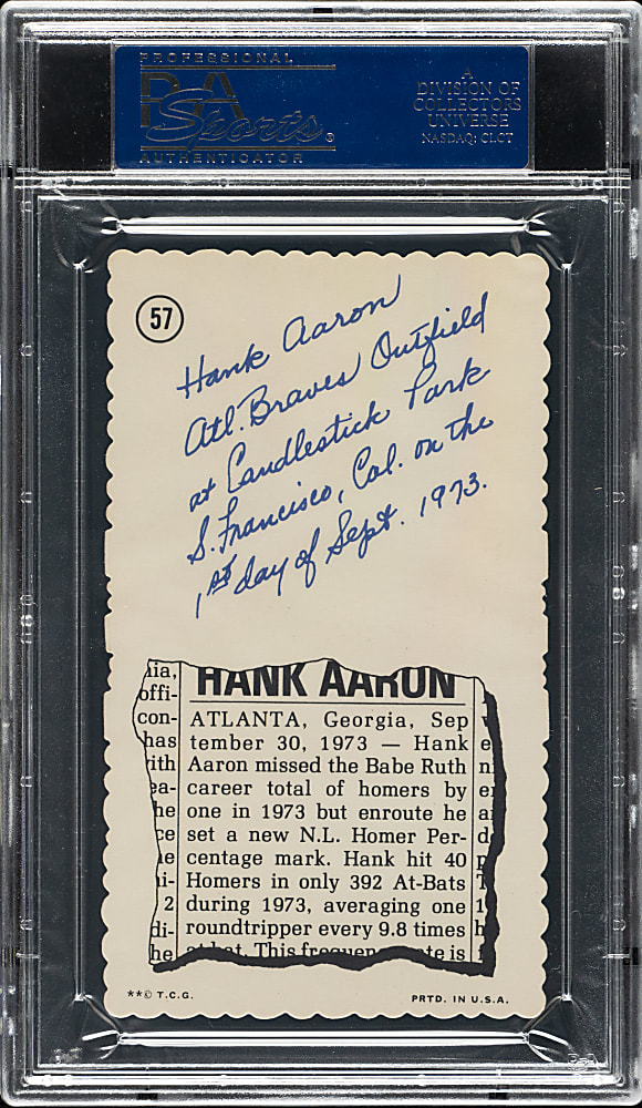 1974 Topps Deckle Edge #57 Hank Aaron PSA VG 3