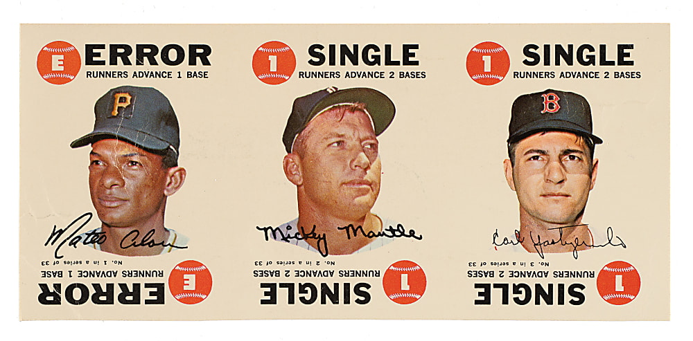 1968 Topps Game Uncut Panel with Mickey Mantle and Carl Yastrzemski
