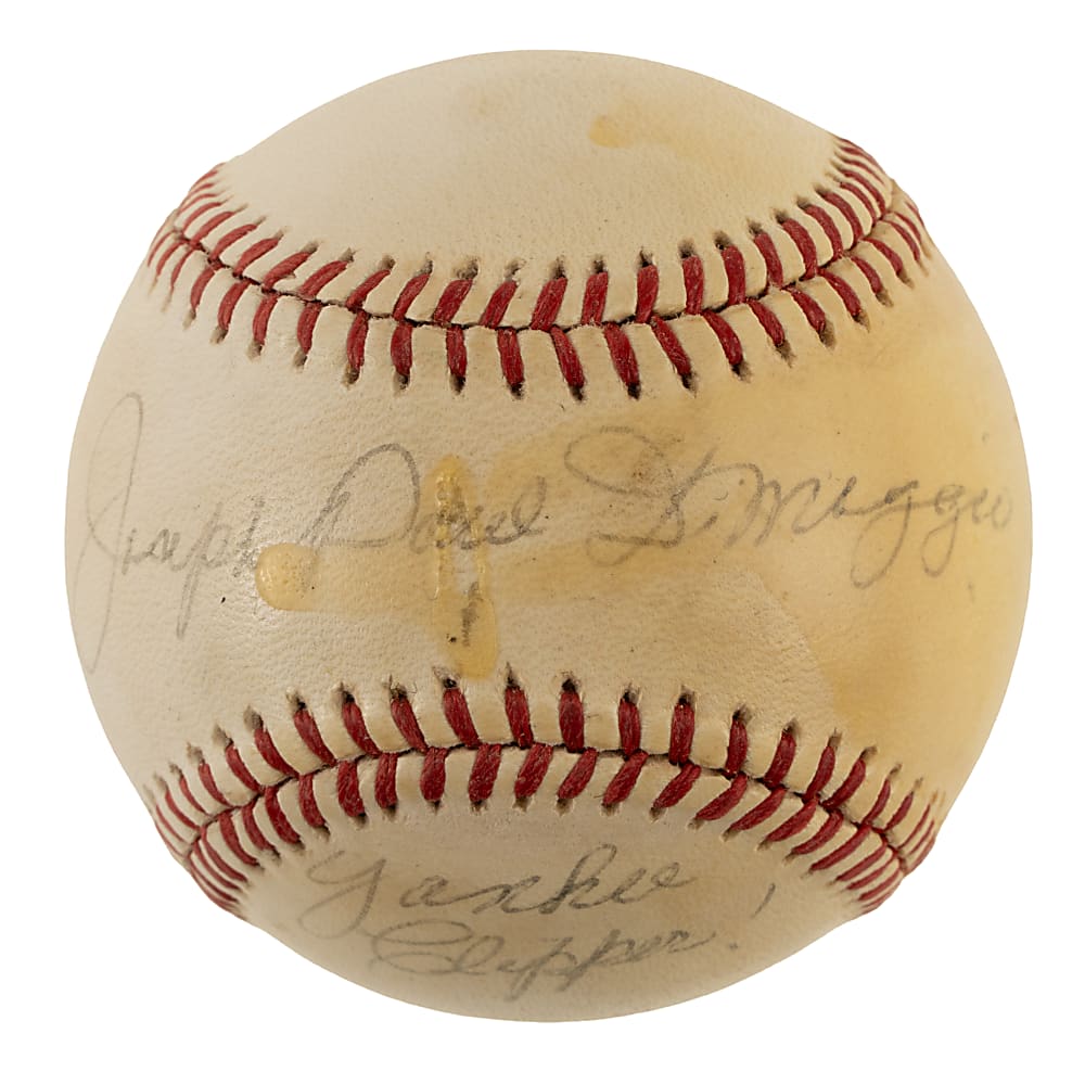 Joseph Paul DiMaggio Full-Name Single-Signed Baseball with "Yankee Clipper" Inscription - PSA/DNA