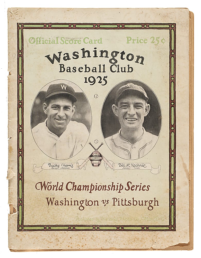 1925 Washington Senators (vs. Pittsburgh Pirates) World Series Program