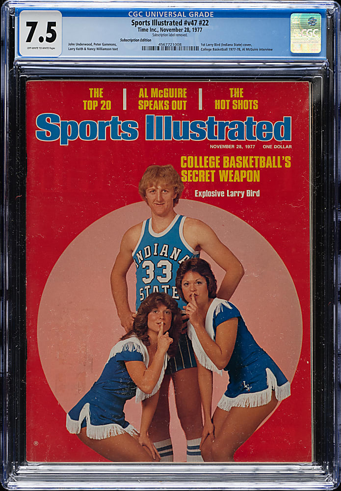 1977 Sports Illustrated Magazine Volume 28 Issue 22 CGC 7.5 - Larry Bird's First Sports Illustrated Cover!