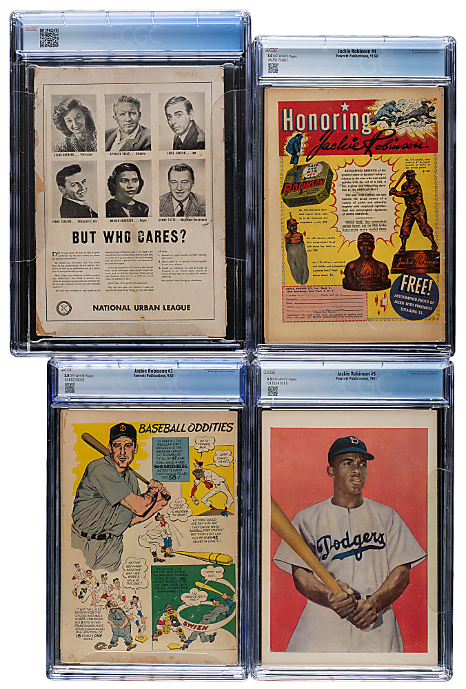 1950-1952 Jackie Robinson Comic Books CGC-Graded Complete Set Plus 1948 Negro Heroes #2 (7)
