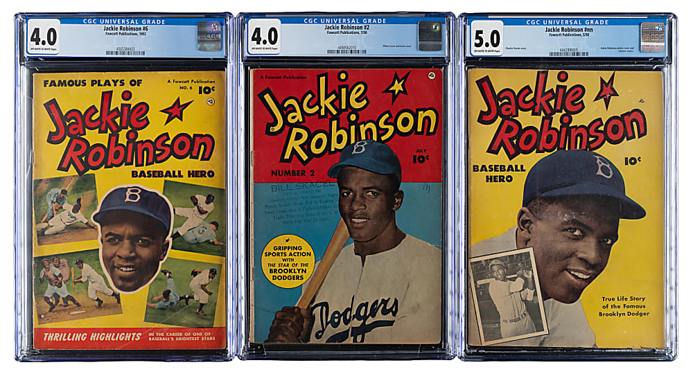 1950-1952 Jackie Robinson Comic Books CGC-Graded Complete Set Plus 1948 Negro Heroes #2 (7)