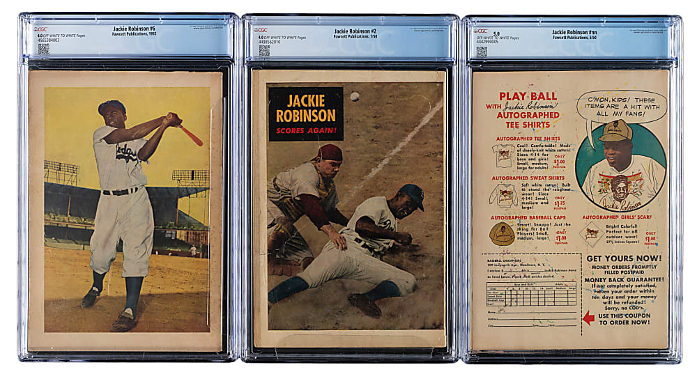 1950-1952 Jackie Robinson Comic Books CGC-Graded Complete Set Plus 1948 Negro Heroes #2 (7)