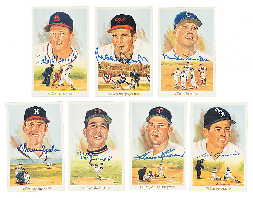 1989 Perez-Steele Celebration Complete Set (44) with 26 Signed Cards Including Mantle, Musial, and Berra