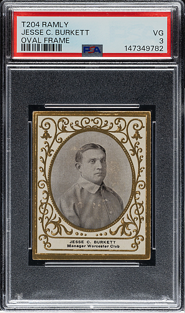 1909 T204 Ramly Tobacco Jesse Burkett PSA VG 3 - Newly Discovered!