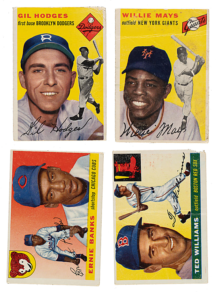 1954 and 1955 Topps Collection (377) Including T. Williams, Mays, Kaline, and Banks