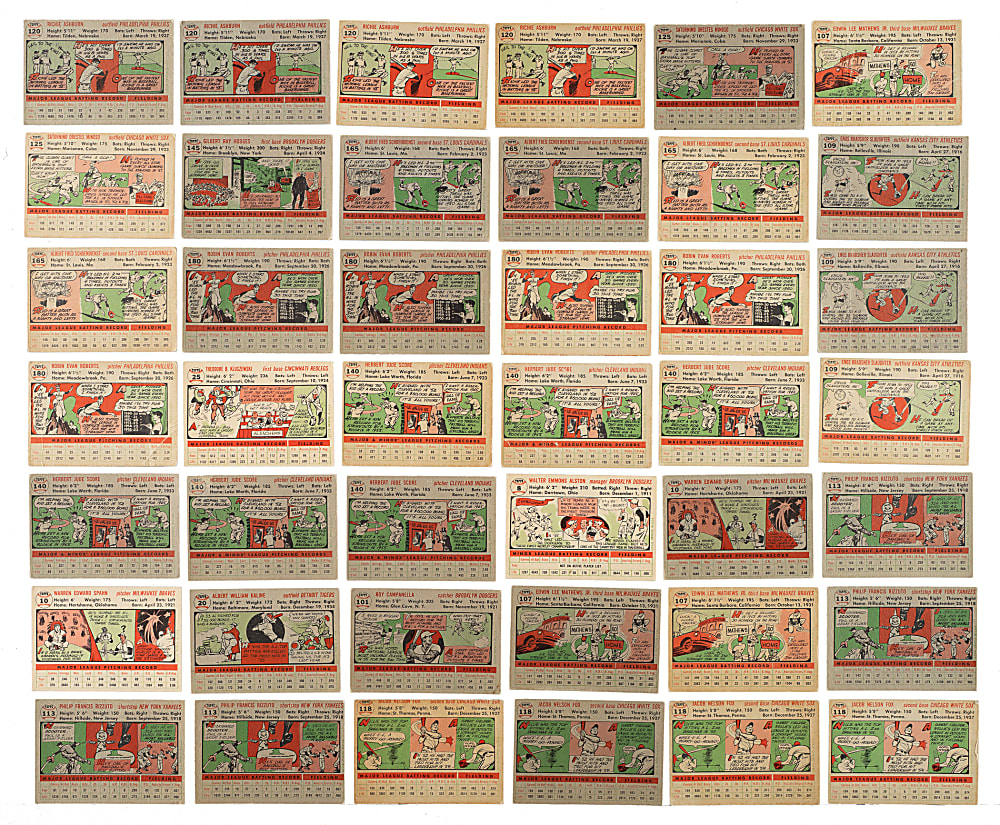 1956 Topps Collection (401) Including 39 Hall of Famers