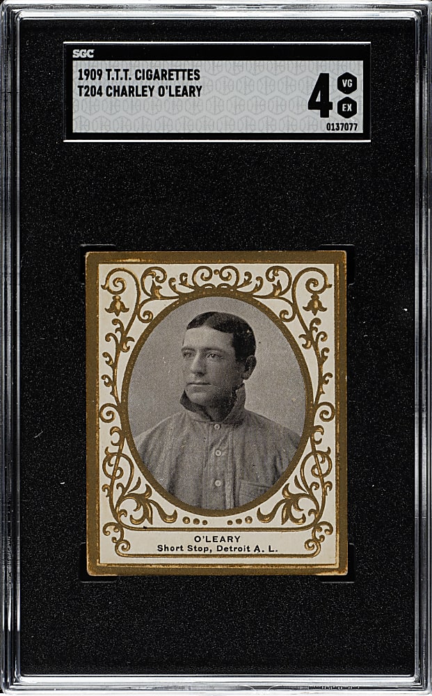 1909 T204 Ramly Tobacco Charley O'Leary SGC VG/EX 4 - T.T.T. Advertisement