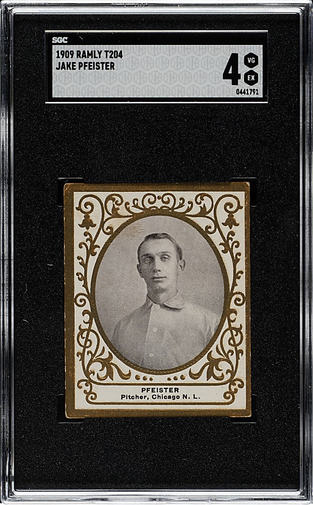 1909 T204 Ramly Tobacco Jake Pfeister SGC VG/EX 4