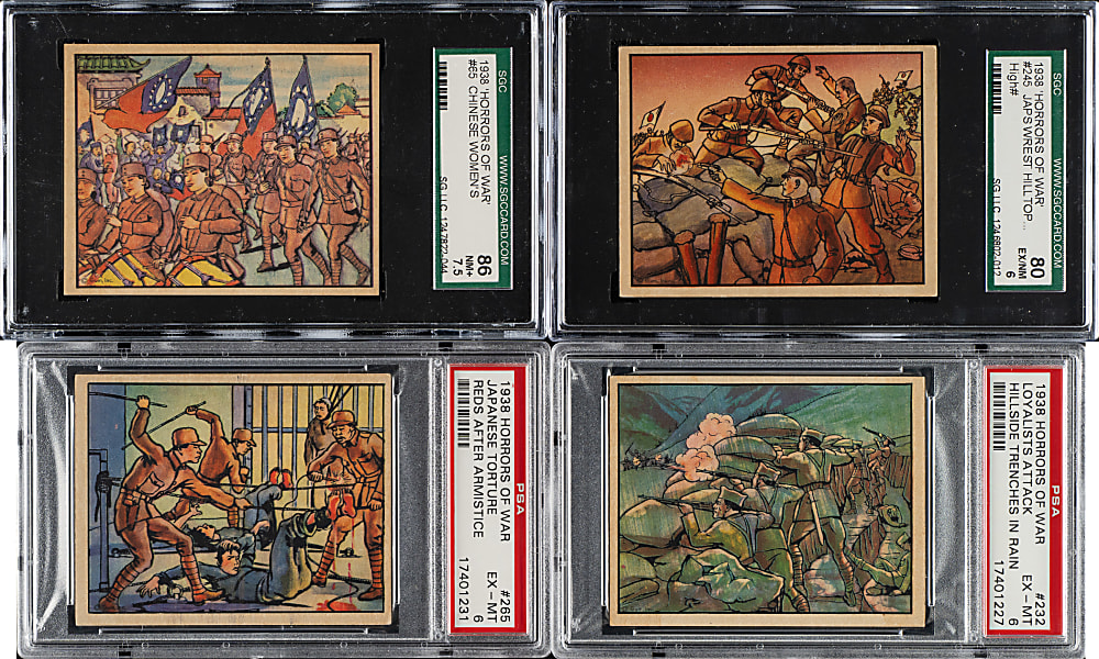 1938 R69 Gum, Inc. "Horrors of War" Partial Set (219/288) Including 16 PSA- and SGC-Graded Cards