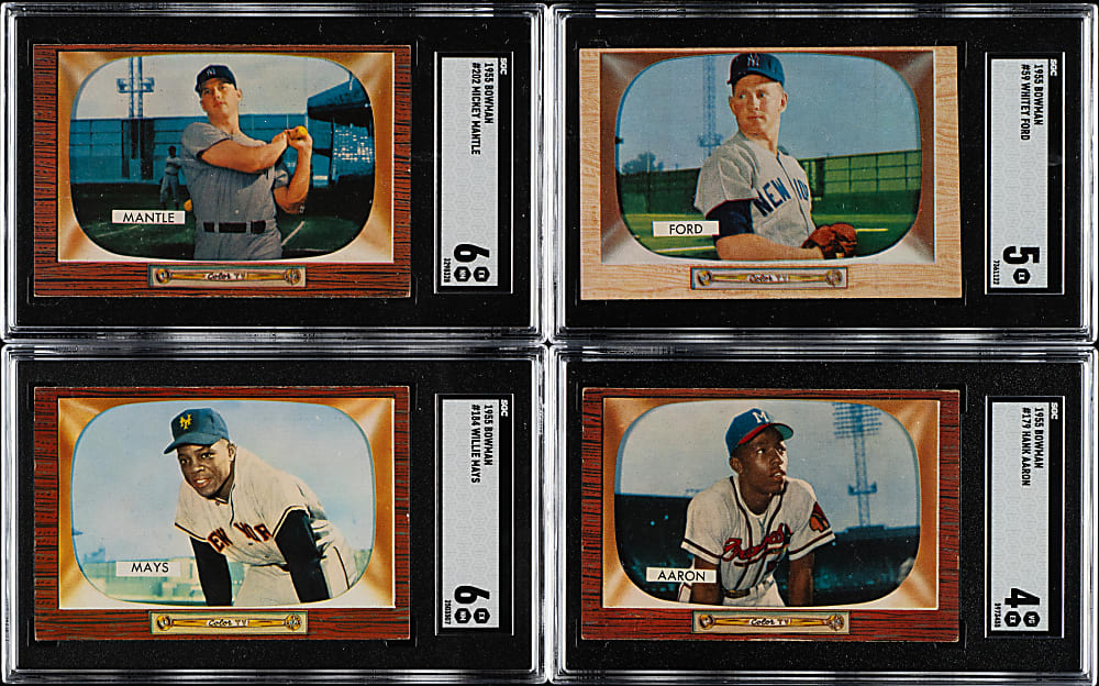 1955 Bowman Complete Set (320) Including #202 Mickey Mantle SGC EX/NM 6