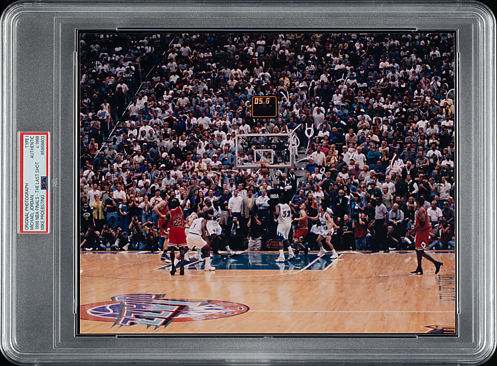 Circa 1998 Michael Jordan "The Last Shot" Original Mike Proebsting Photograph PSA/DNA Type I