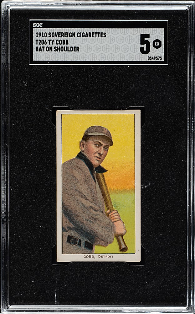 1909-1911 T206 White Border Ty Cobb Bat On Shoulder SGC EX 5 - Sovereign 350 Back