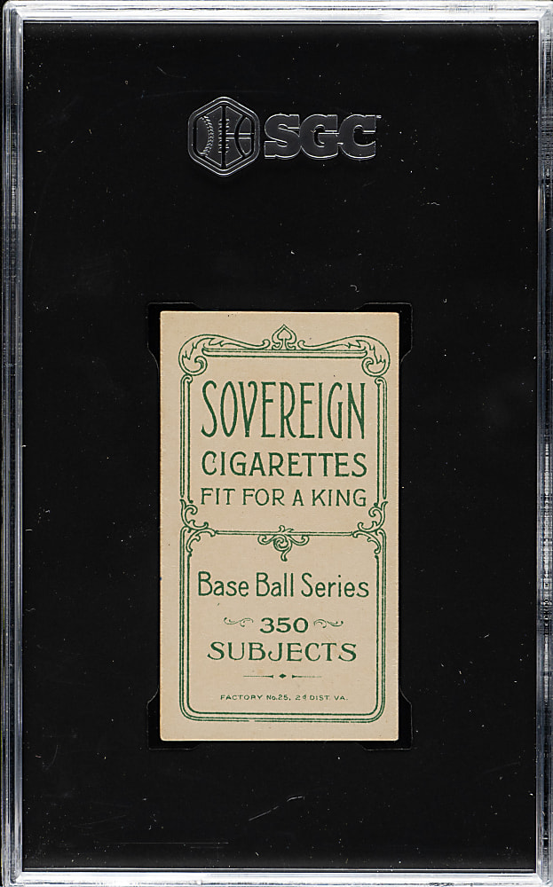 1909-1911 T206 White Border Ty Cobb Bat On Shoulder SGC EX 5 - Sovereign 350 Back