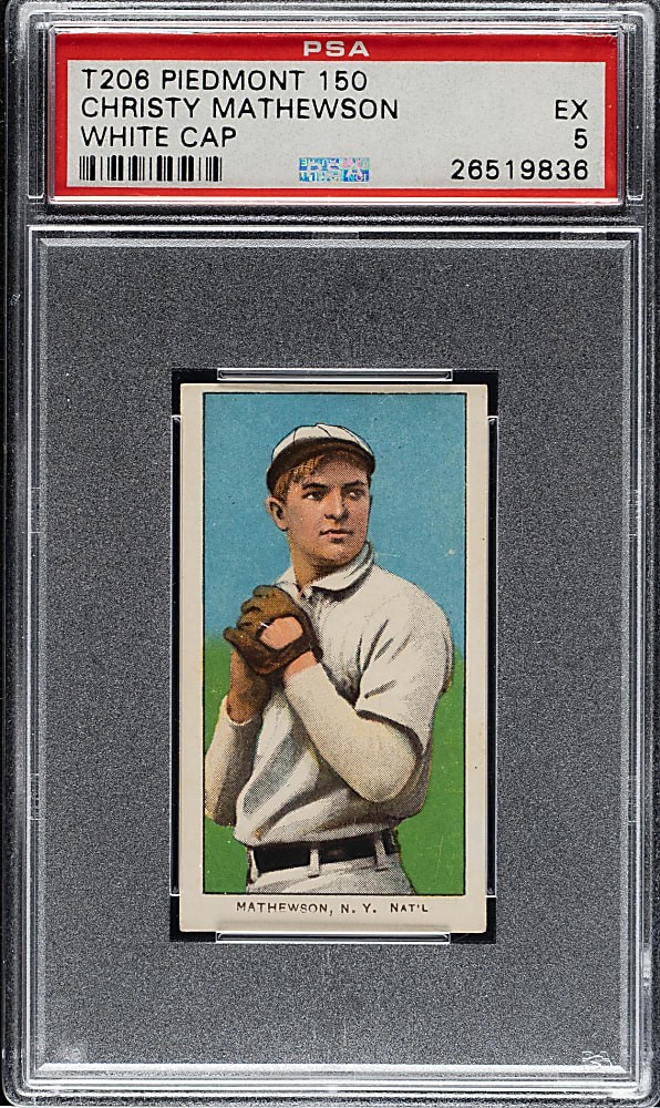 1909-1911 T206 White Border Christy Mathewson White Cap PSA EX 5