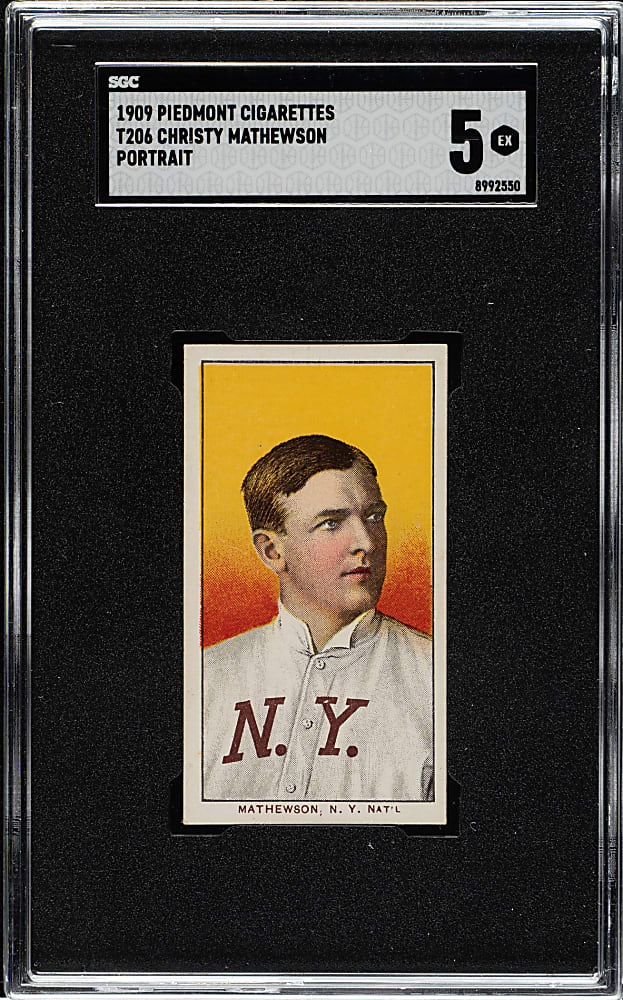 1909-1911 T206 White Border Christy Mathewson Portrait SGC EX 5