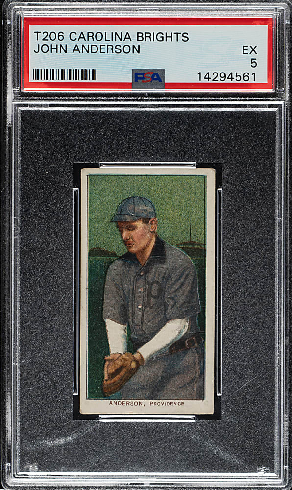 1909-1911 T206 White Border John Anderson PSA EX 5 - Carolina Brights Back - 1 of 1 - Highest Graded!