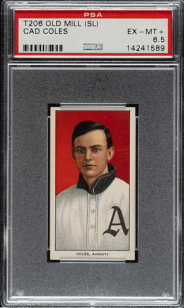 1909-1911 T206 White Border Cad Coles Southern Leaguer PSA EX-MT+ 6.5 - Old Mill Back