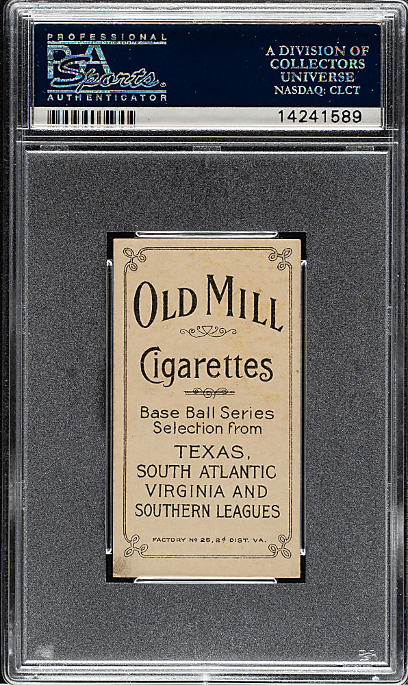 1909-1911 T206 White Border Cad Coles Southern Leaguer PSA EX-MT+ 6.5 - Old Mill Back