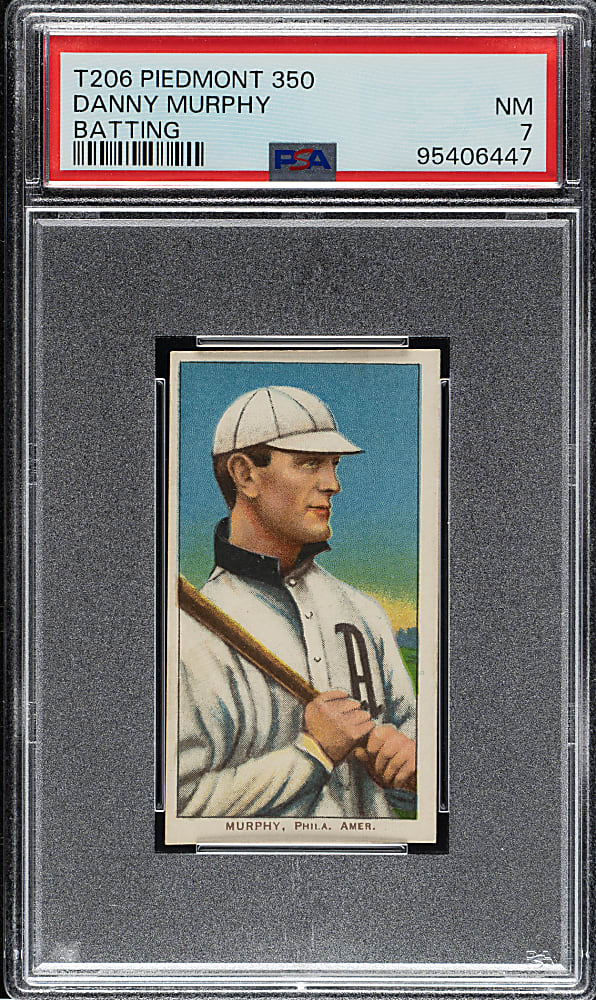1909-1911 T206 White Border Danny Murphy Batting PSA NM 7