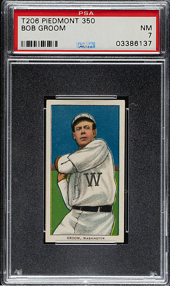1909-1911 T206 White Border Bob Groom PSA NM 7