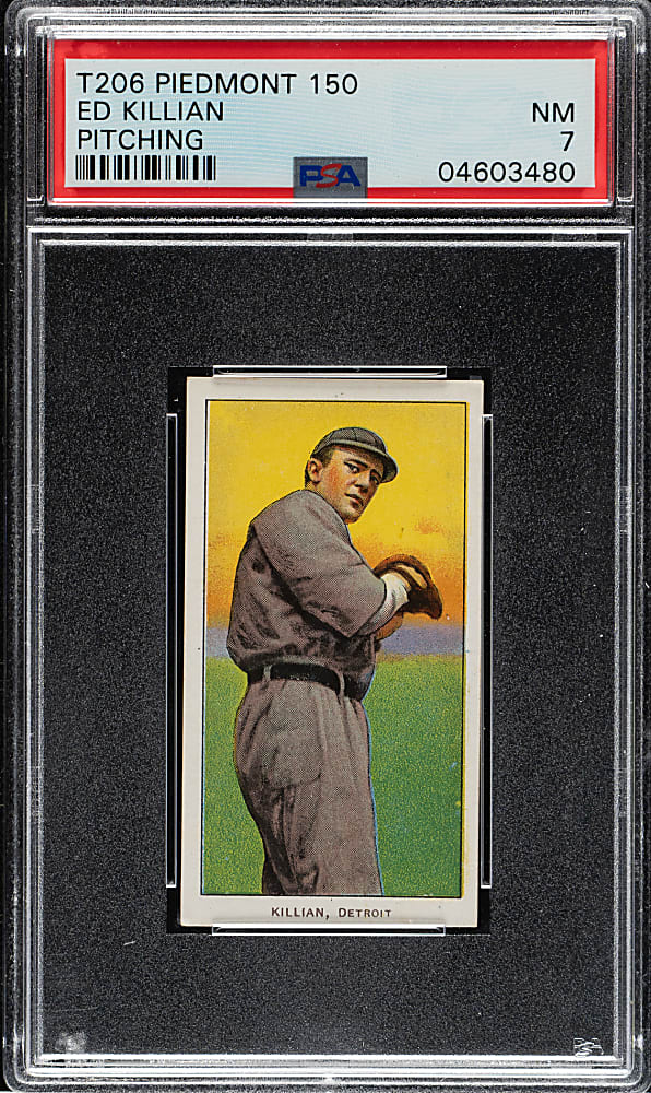 1909-1911 T206 White Border Ed Killian Pitching PSA NM 7