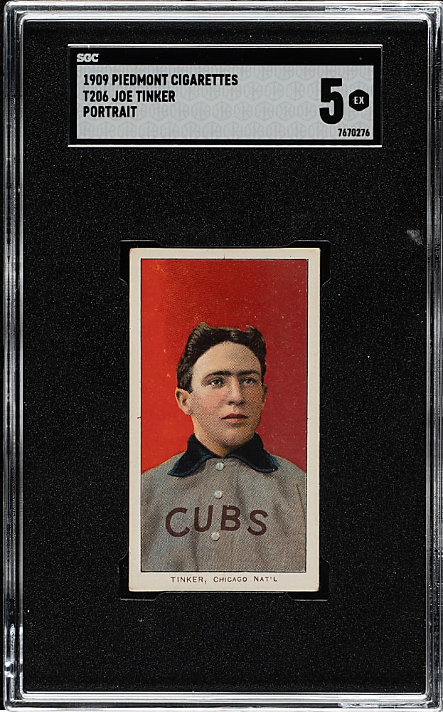 1909-1911 T206 White Border Joe Tinker Portrait SGC EX 5