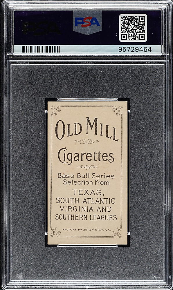 1909-1911 T206 White Border Pat McCauley Southern Leaguer PSA EX+ 5.5 - Old Mill Back