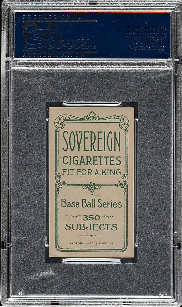 1909-1911 T206 White Border George Brown Washington PSA EX-MT 6 - Sovereign 350 Back