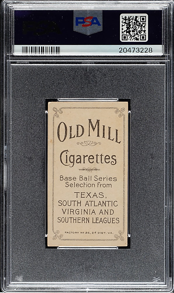 1909-1911 T206 White Border Dolly Stark Southern Leaguer PSA EX-MT 6 - Old Mill Back