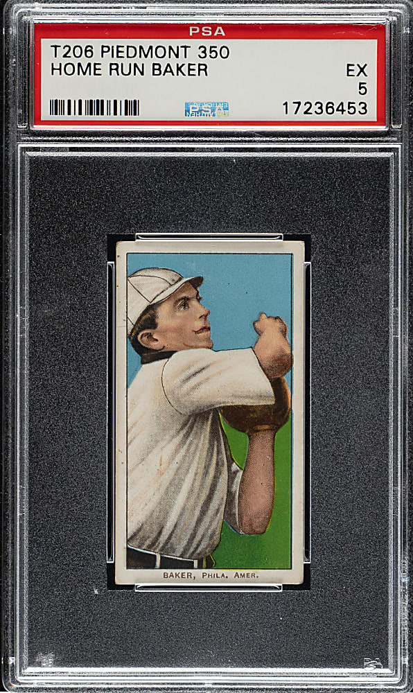 1909-1911 T206 White Border Home Run Baker PSA EX 5