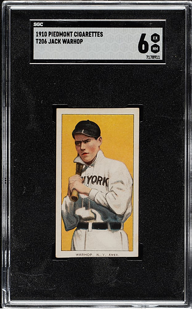 1909-1911 T206 White Border Jack Warhop SGC EX/NM 6