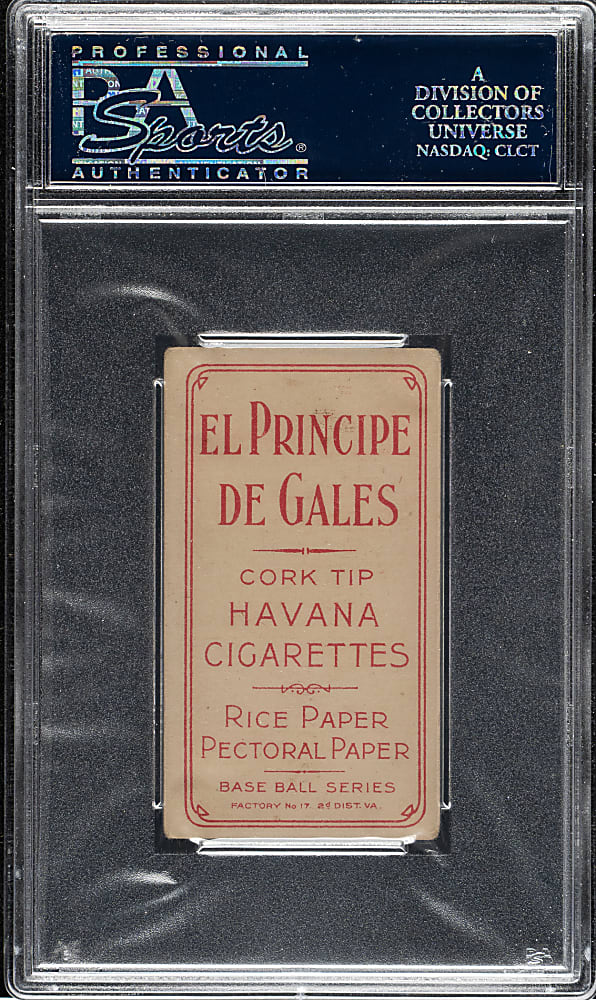 1909-1911 T206 White Border Ed Abbaticchio Brown Sleeves PSA VG-EX 4 - El Principe De Gales Back