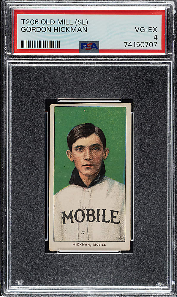 1909-1911 T206 White Border Gordon Hickman Southern Leaguer PSA VG-EX 4 - Old Mill Back