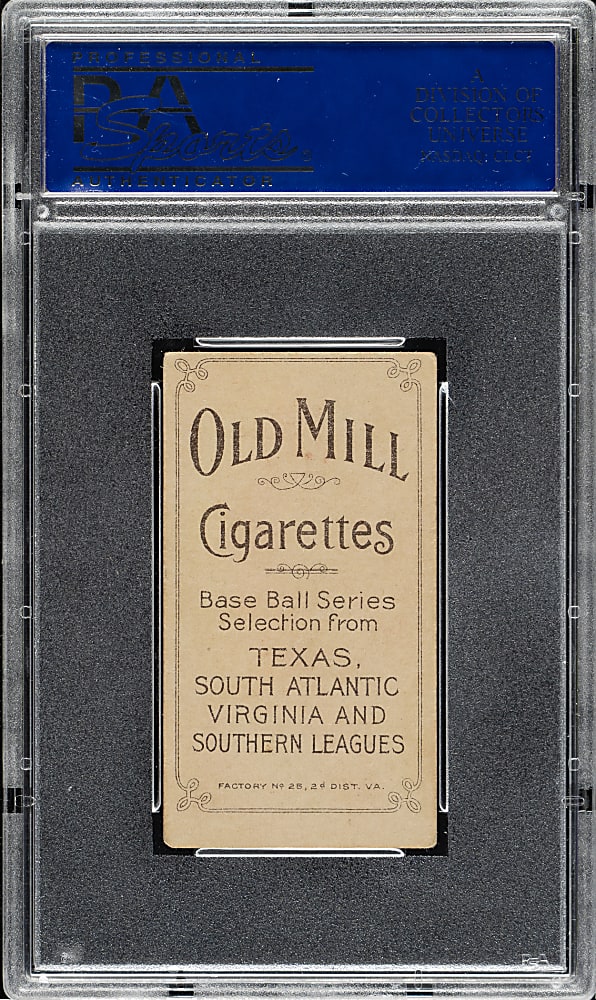 1909-1911 T206 White Border Sid Smith Southern Leaguer PSA VG-EX 4 - Old Mill Back