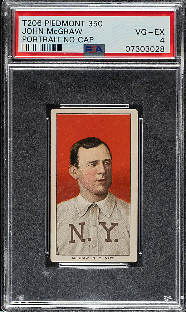 1909-1911 T206 White Border John McGraw Portrait No Cap PSA VG-EX 4