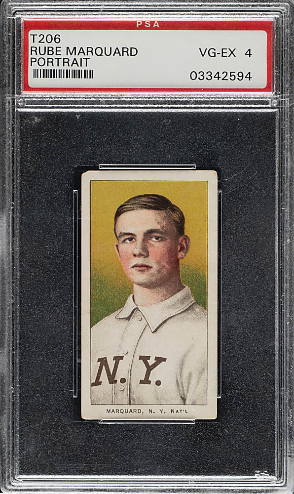 1909-1911 T206 White Border Rube Marquard Portrait PSA VG-EX 4