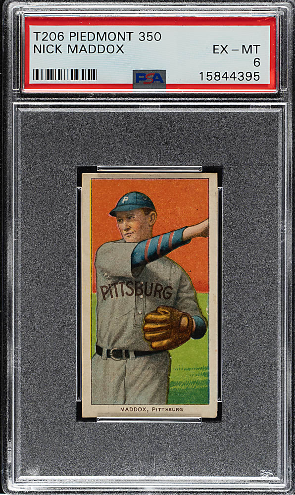 1909-1911 T206 White Border Nick Maddox PSA EX-MT 6
