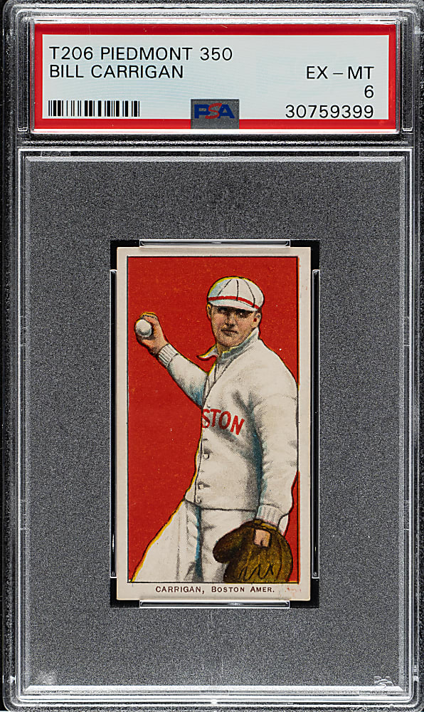 1909-1911 T206 White Border Bill Carrigan PSA EX-MT 6