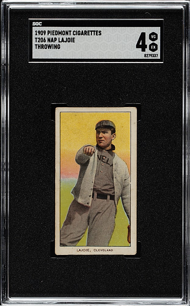 1909-1911 T206 White Border Nap Lajoie Throwing SGC VG/EX 4